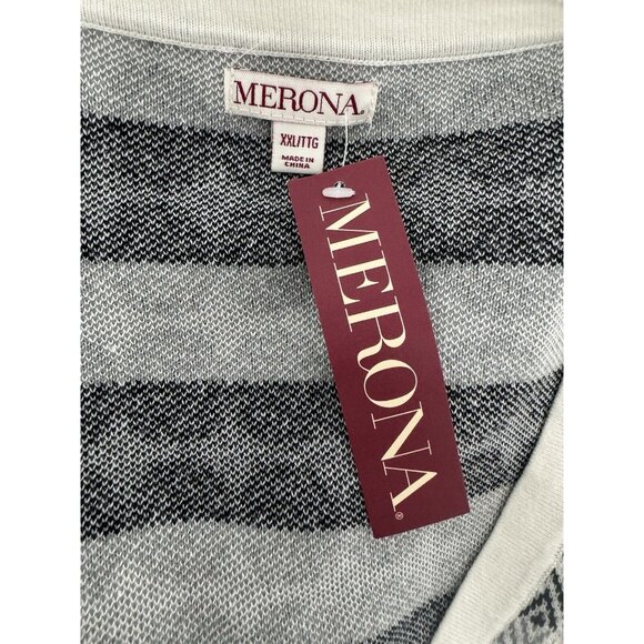 Merona women's cardigan sweater sour cream geometric V neck size XXL - Picture 6 of 11